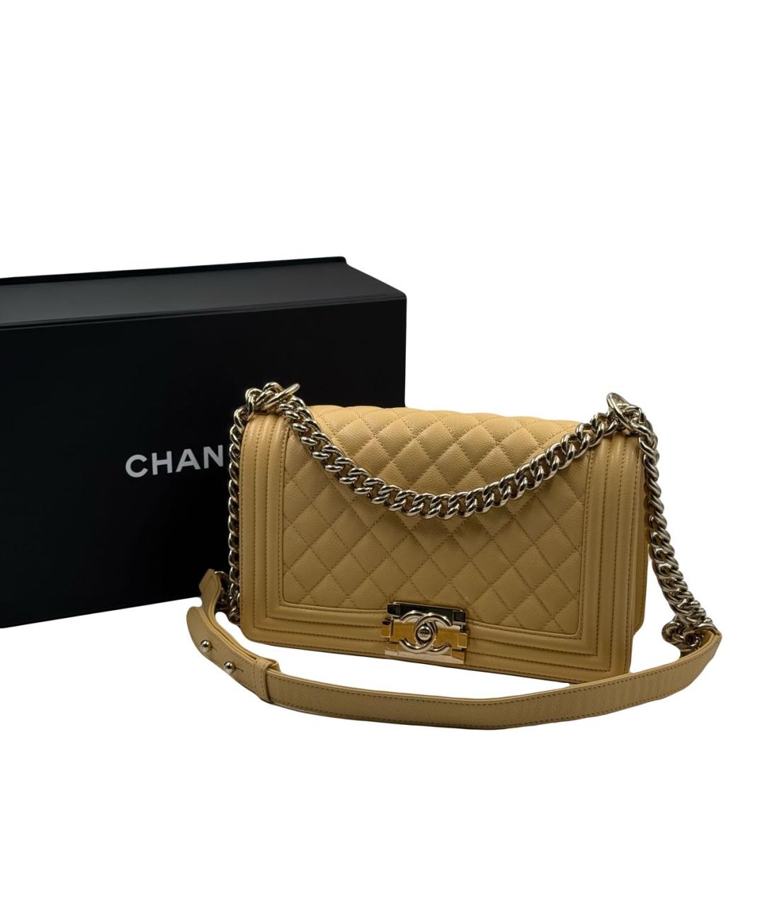 CHANEL Хаки кожаная сумка через плечо, фото 4