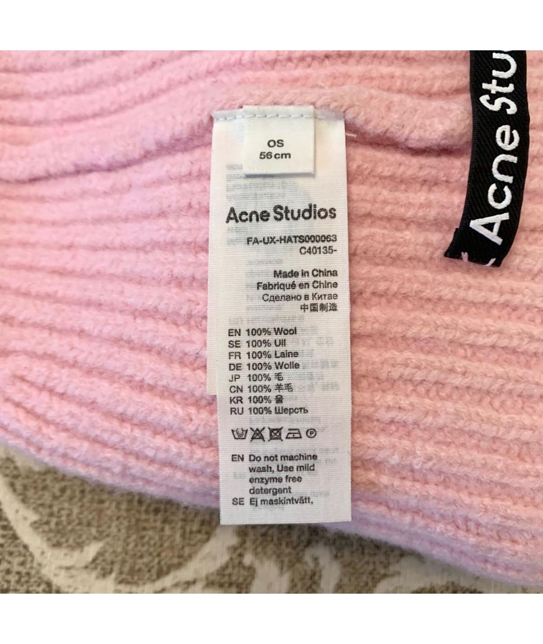 ACNE STUDIOS Розовая шерстяная шапка, фото 5