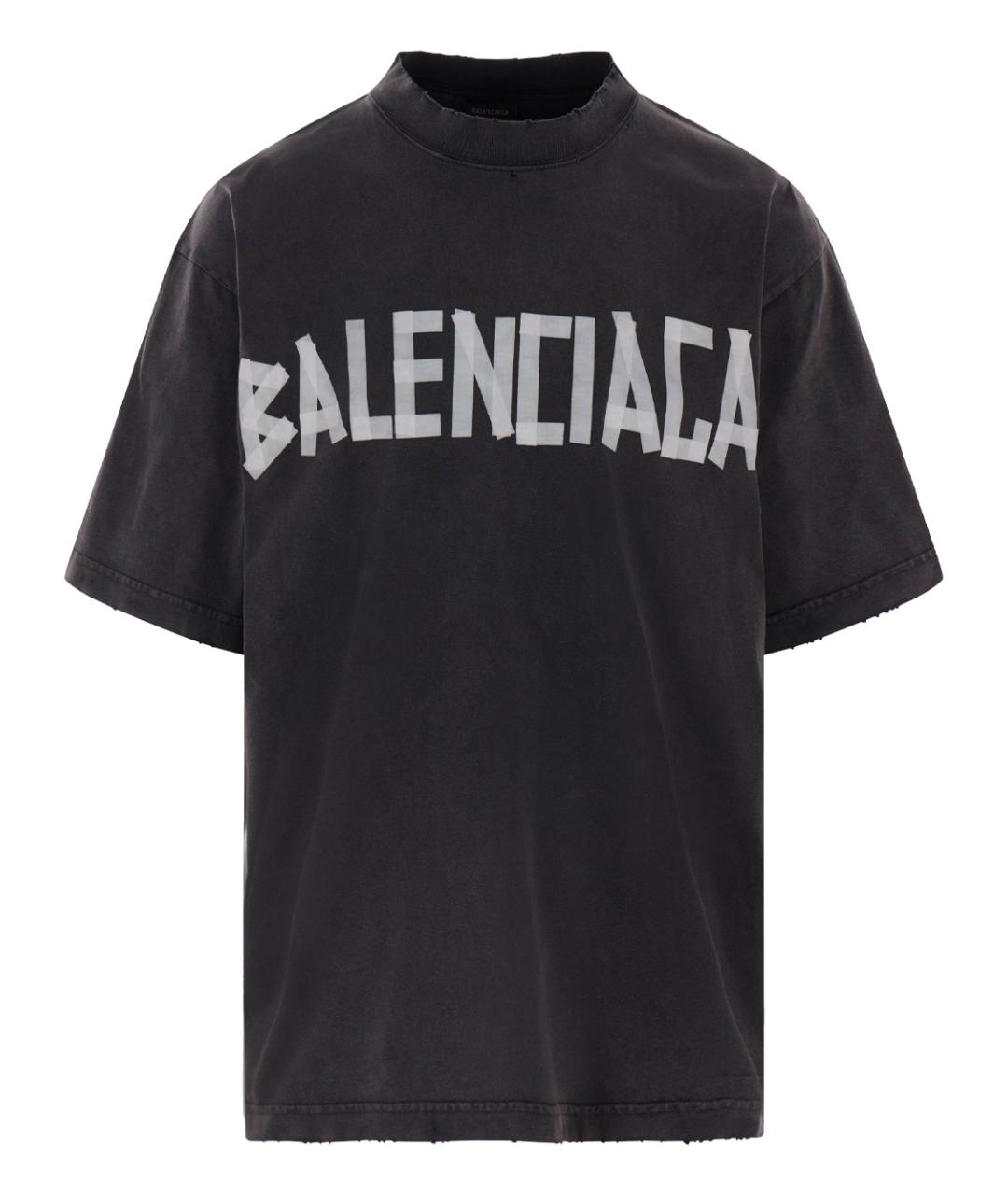 BALENCIAGA Черная хлопковая футболка, фото 1