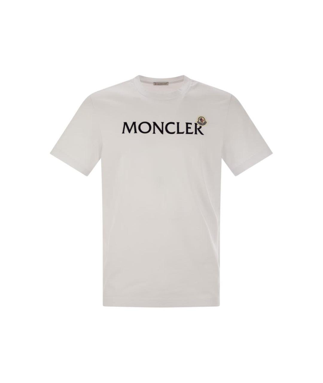 MONCLER Белая хлопковая футболка, фото 1