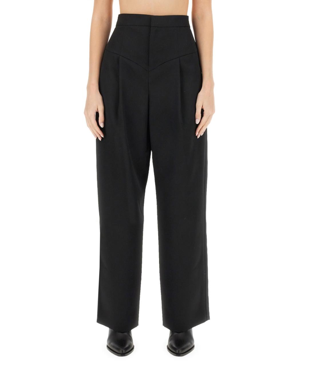 ISABEL MARANT Черные шерстяные прямые брюки, фото 1