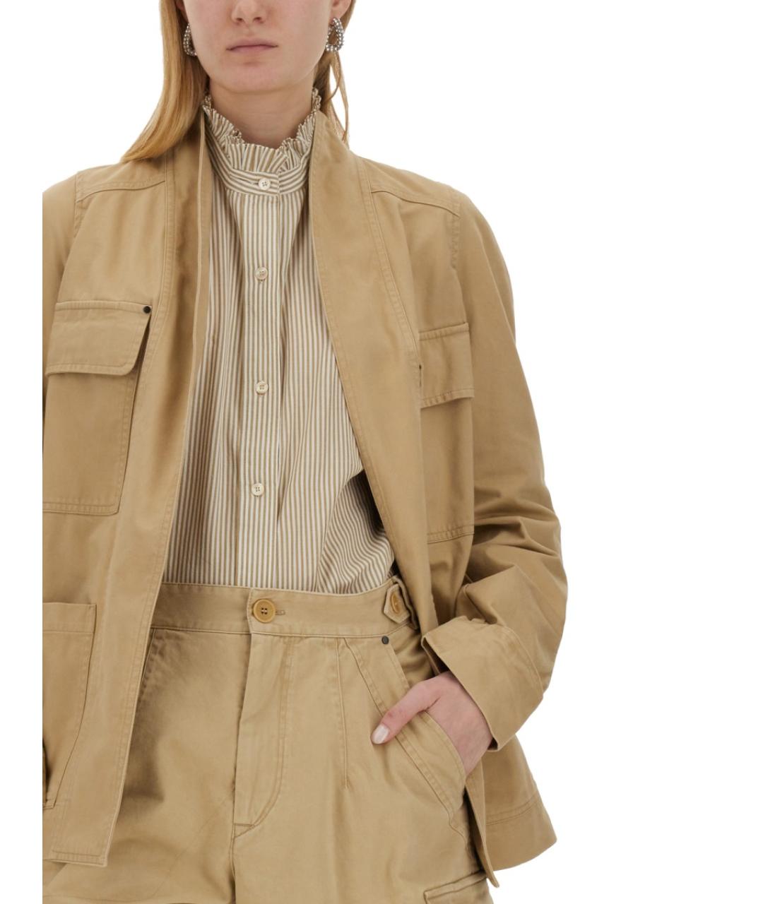 ISABEL MARANT Бежевая хлопковая куртка, фото 4