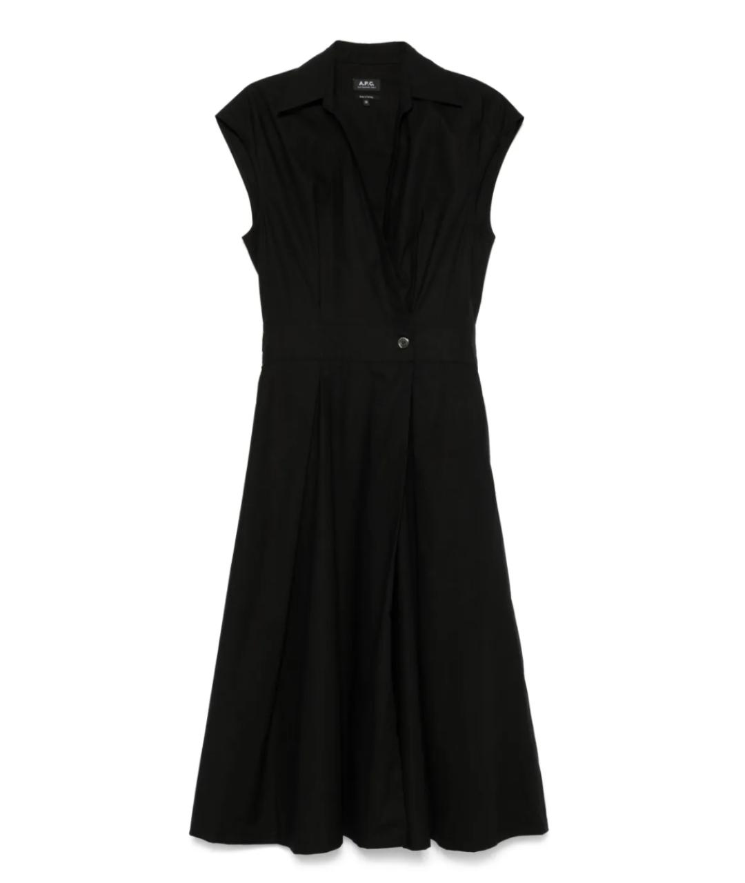 A.P.C. Черное хлопковое повседневное платье, фото 1