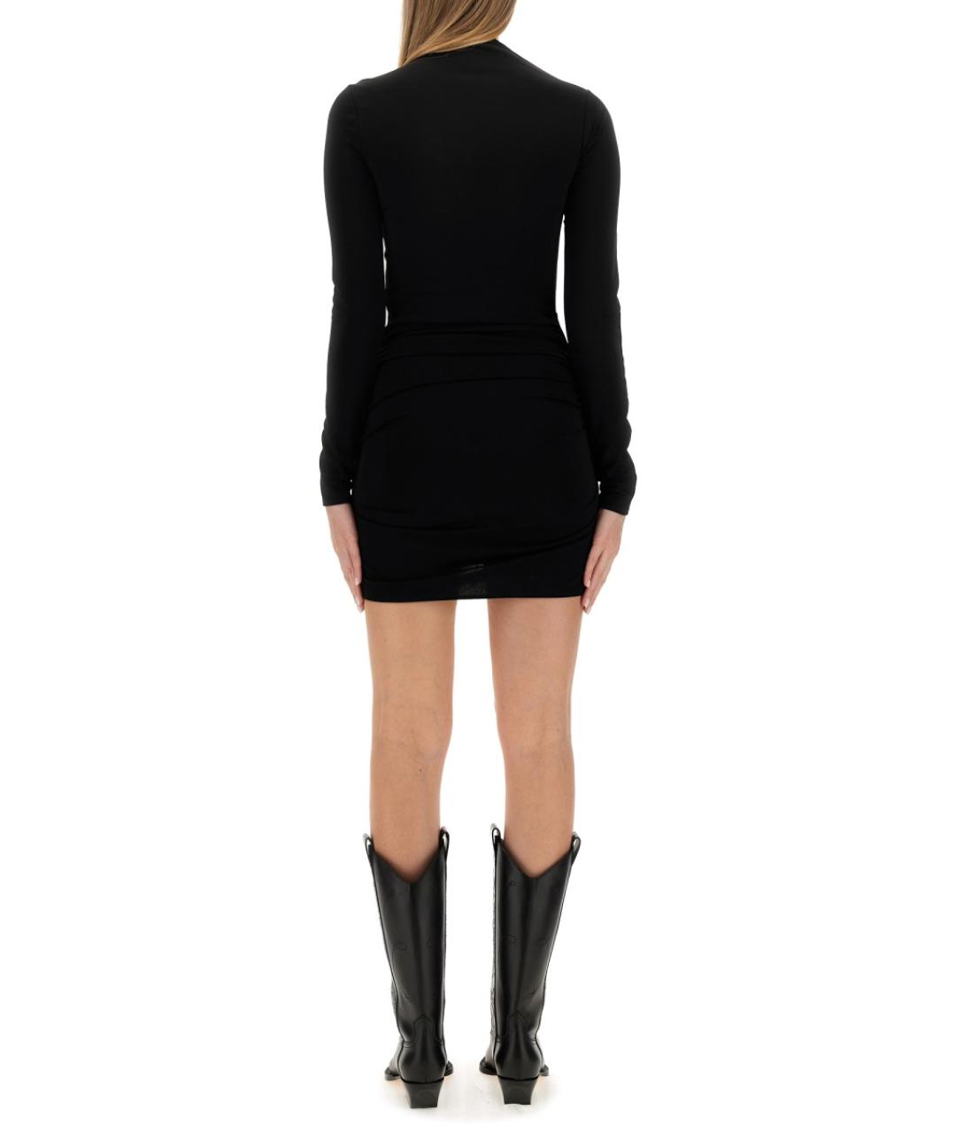 OFF-WHITE Черное вискозное повседневное платье, фото 4