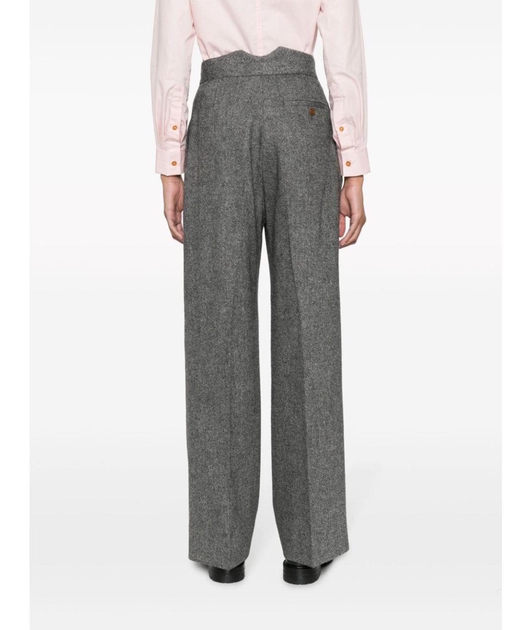 VIVIENNE WESTWOOD Серые шерстяные прямые брюки, фото 2