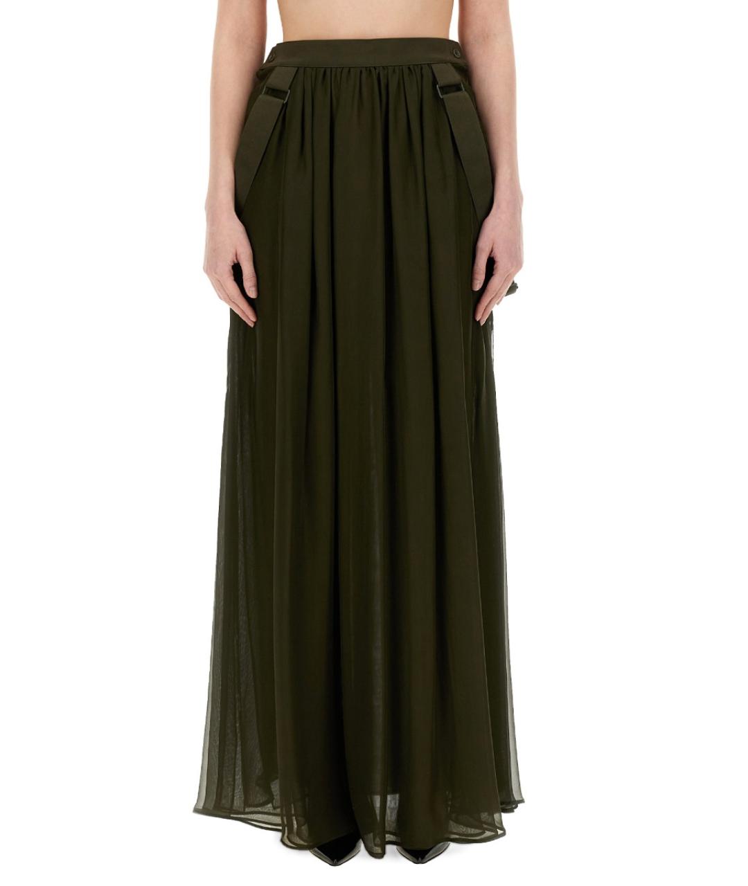 MAX MARA Зеленая шелковая юбка макси, фото 2