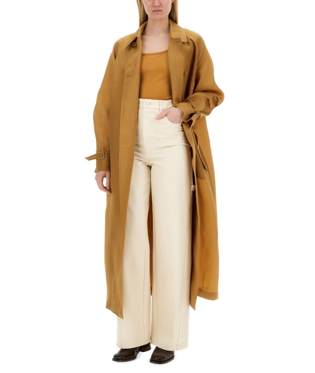 MAX MARA Бежевое шелковое пальто, фото 2