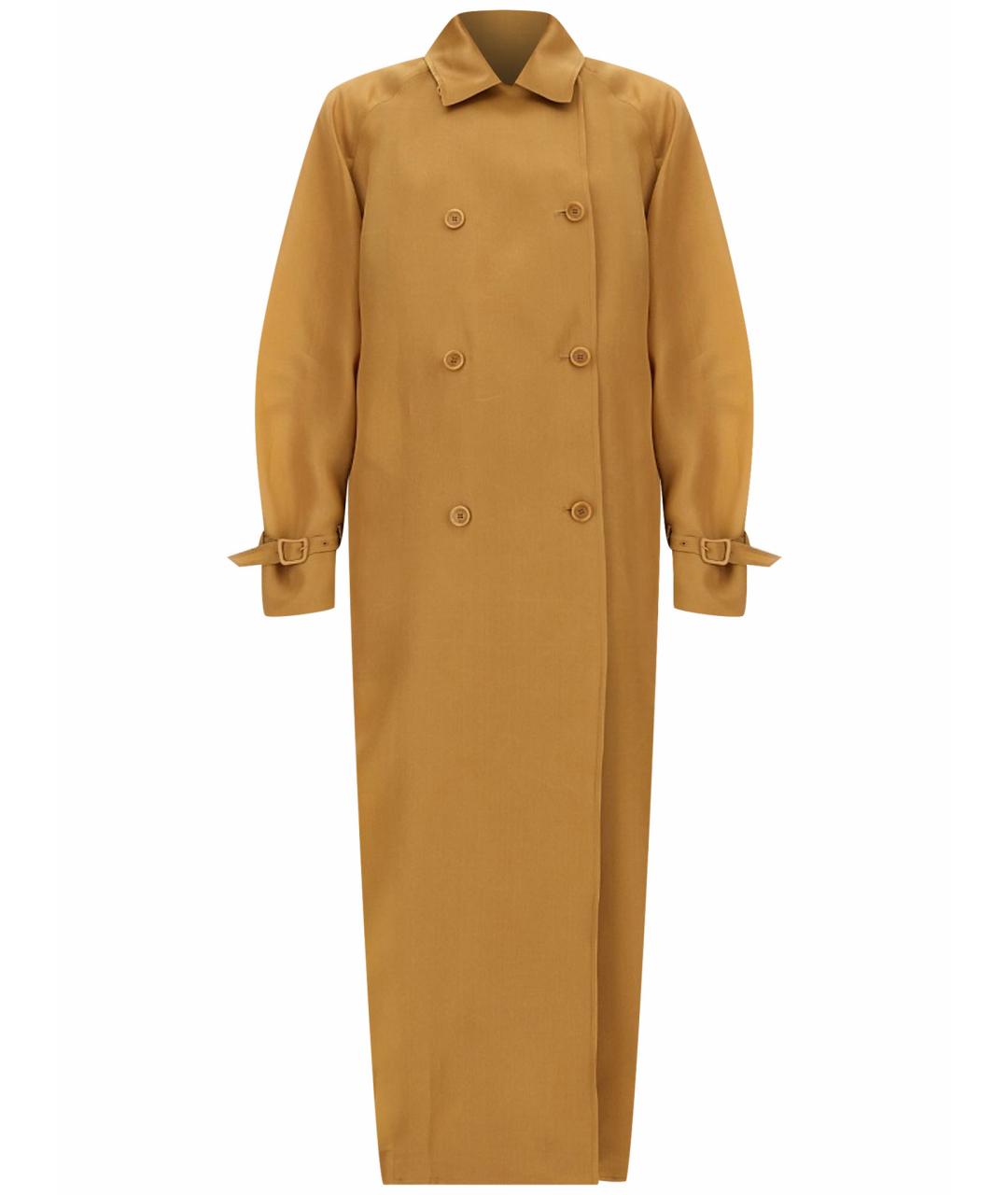 MAX MARA Бежевое шелковое пальто, фото 1