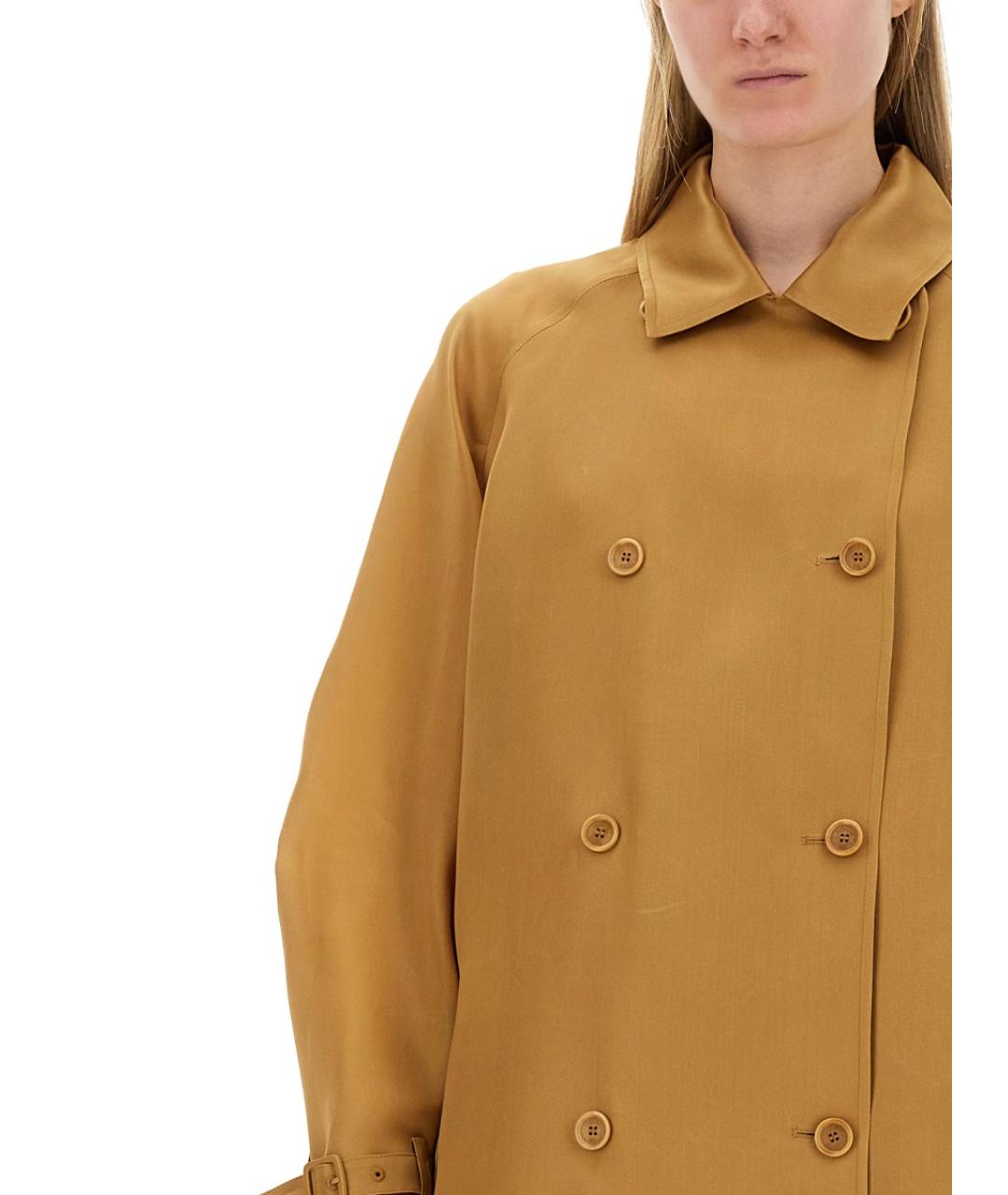 MAX MARA Бежевое шелковое пальто, фото 4