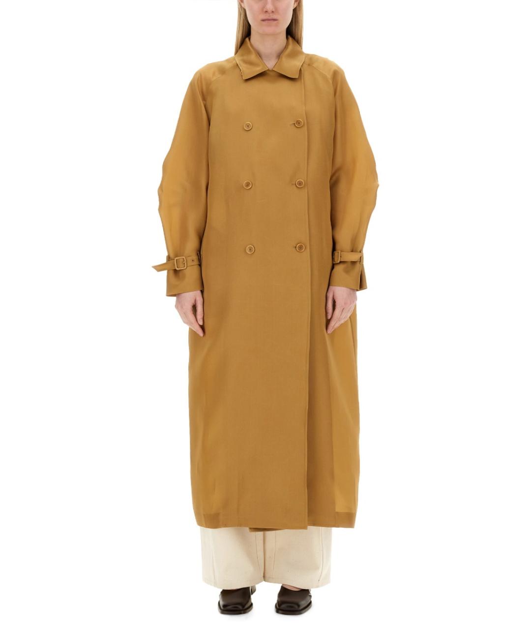 MAX MARA Бежевое шелковое пальто, фото 5