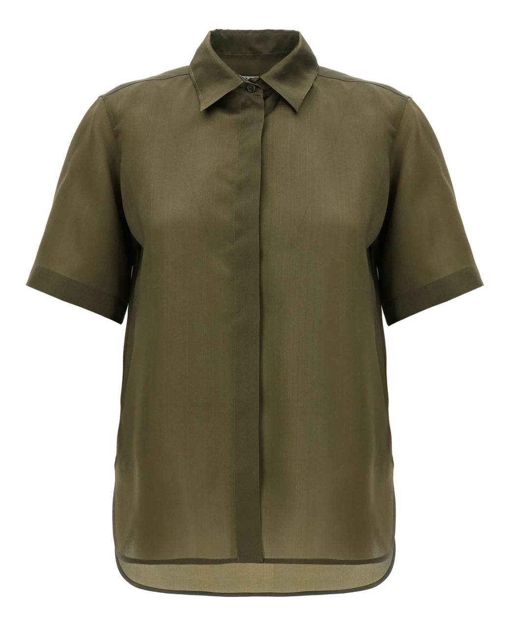MAX MARA Хаки шелковая рубашка, фото 1