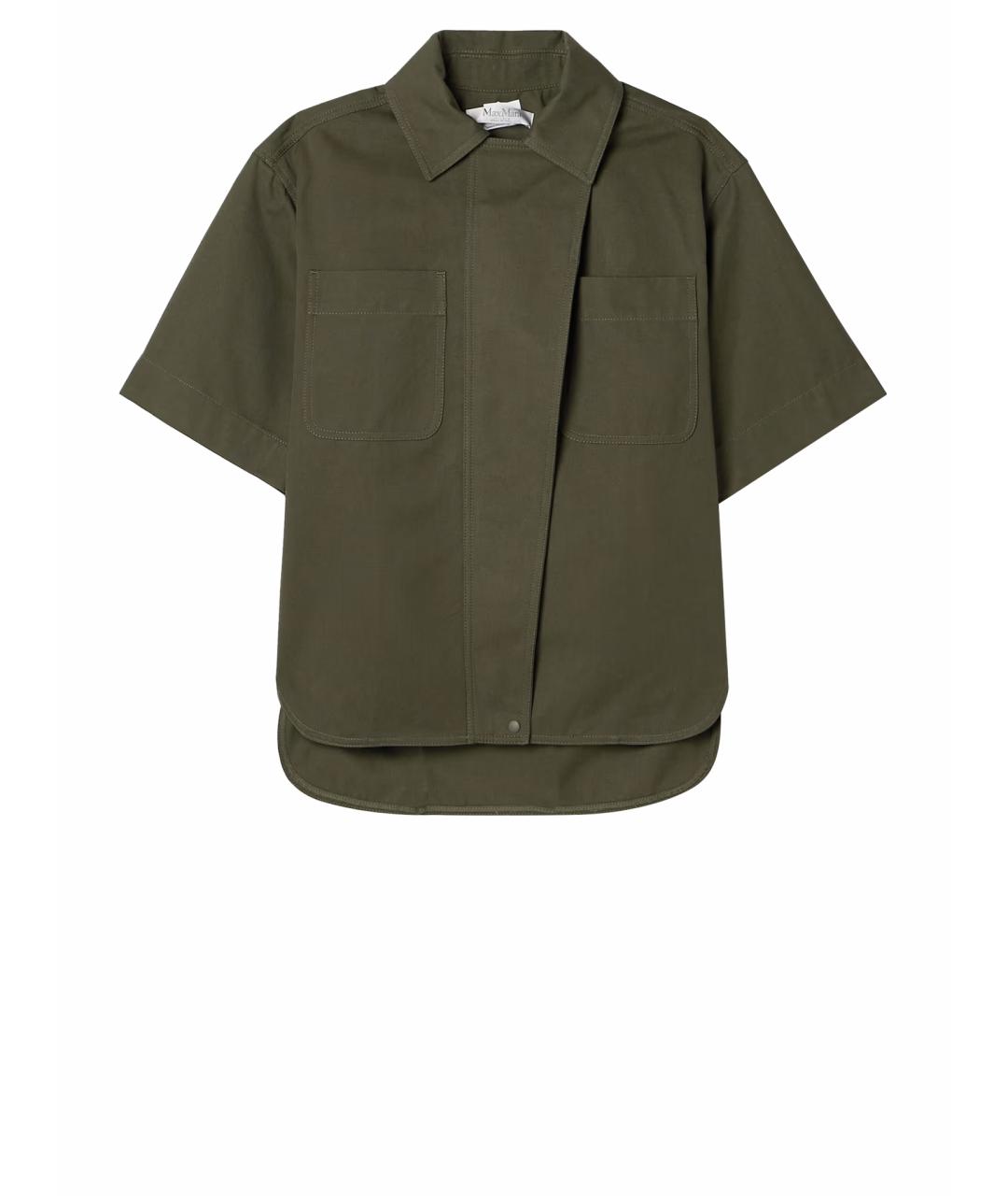 MAX MARA Зеленая хлопковая рубашка, фото 1