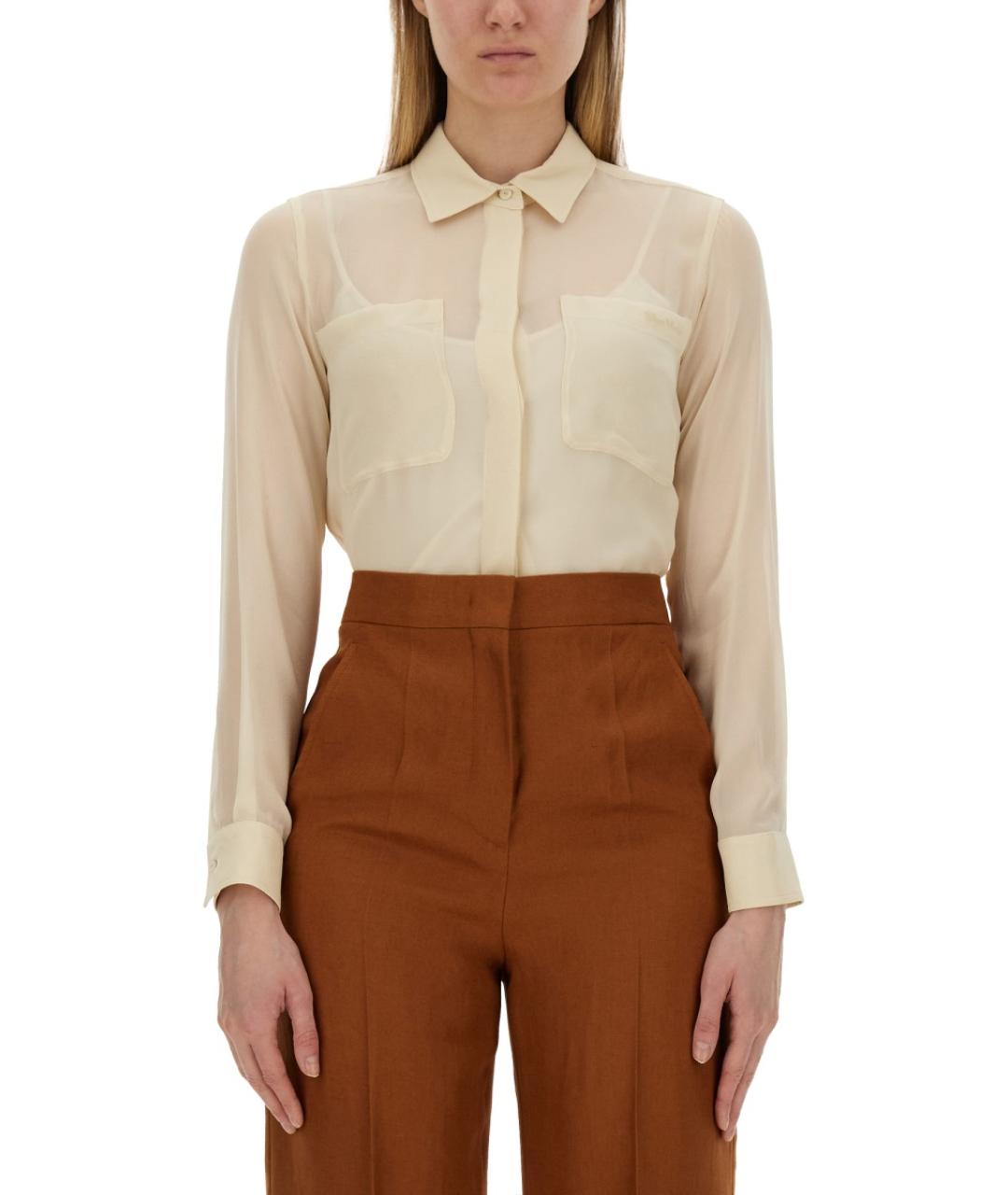 MAX MARA Бежевая ацетатная рубашка, фото 2