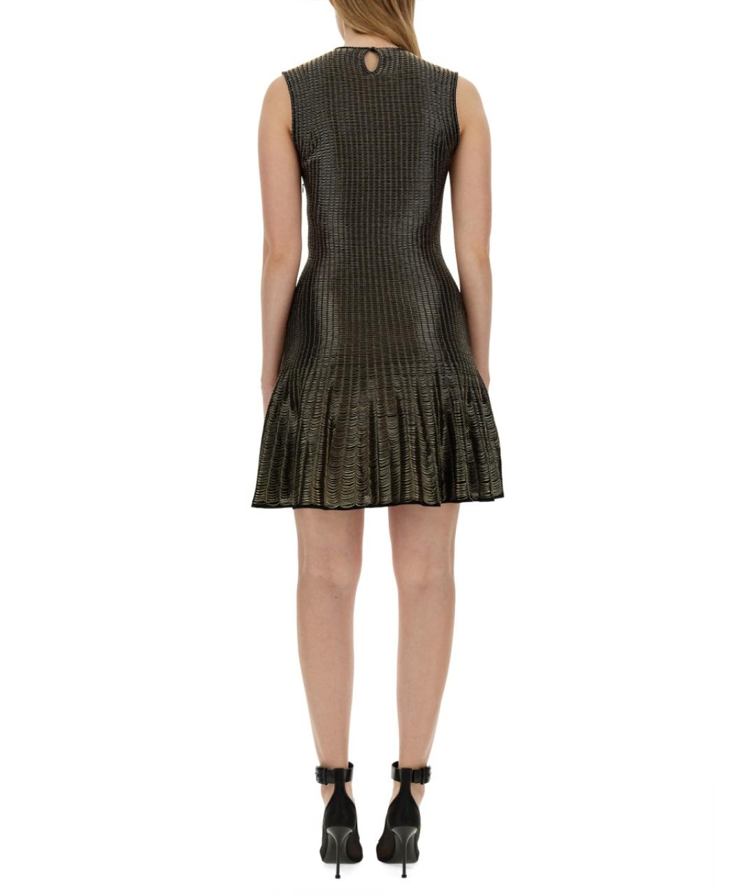 ALEXANDER MCQUEEN Коричневое вискозное повседневное платье, фото 4