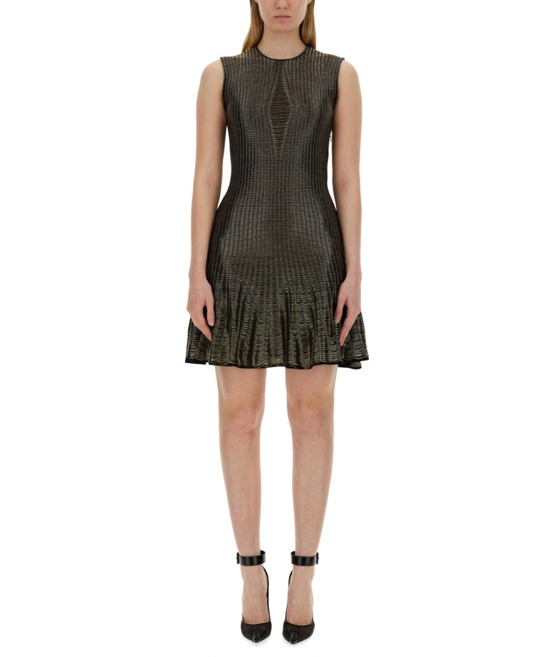 ALEXANDER MCQUEEN Коричневое вискозное повседневное платье, фото 2