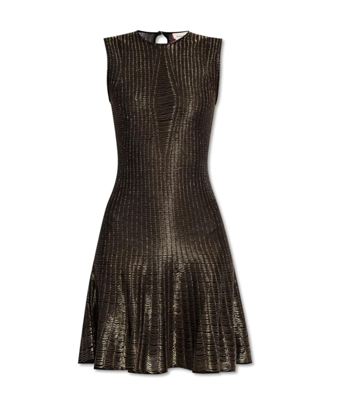 ALEXANDER MCQUEEN Коричневое вискозное повседневное платье, фото 1