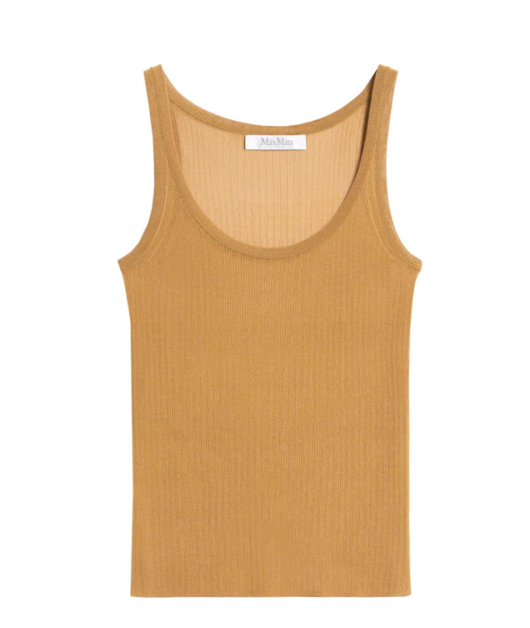 MAX MARA Бежевая шелковая майка, фото 1