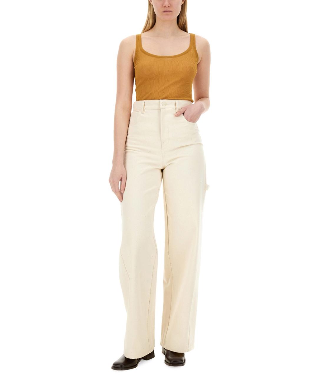 MAX MARA Бежевая шелковая майка, фото 3
