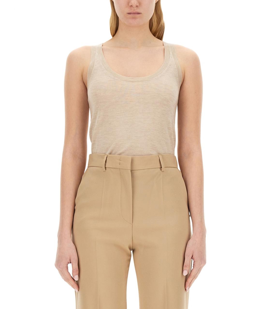 MAX MARA Бежевая кашемировая майка, фото 5