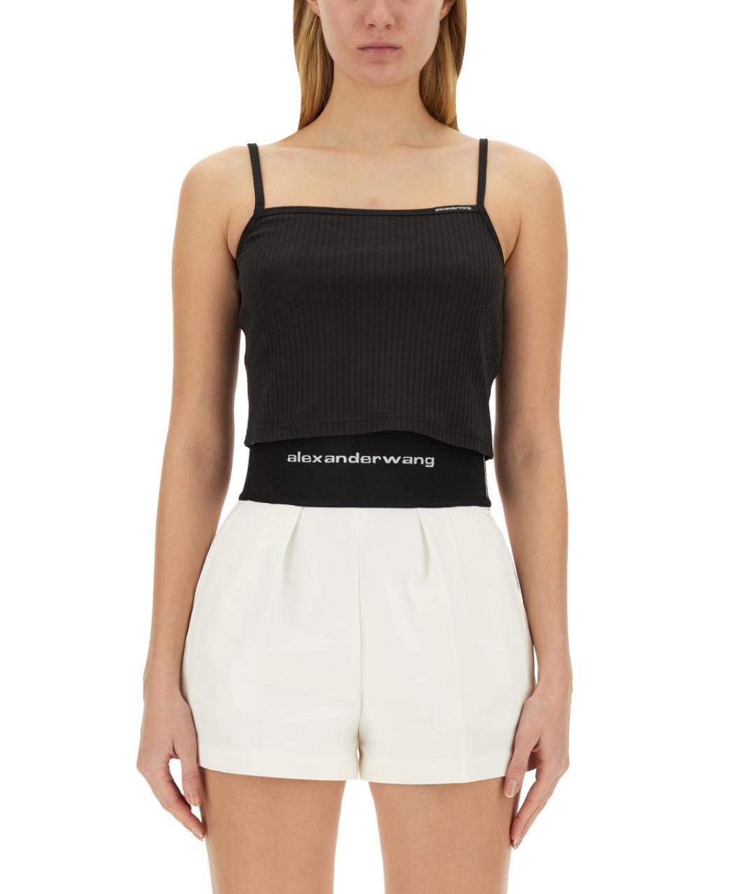 T BY ALEXANDER WANG Черная хлопковая майка, фото 2