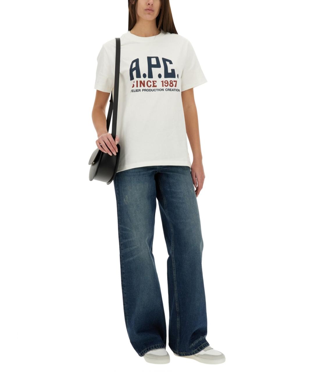 A.P.C. Белая хлопковая футболка, фото 2