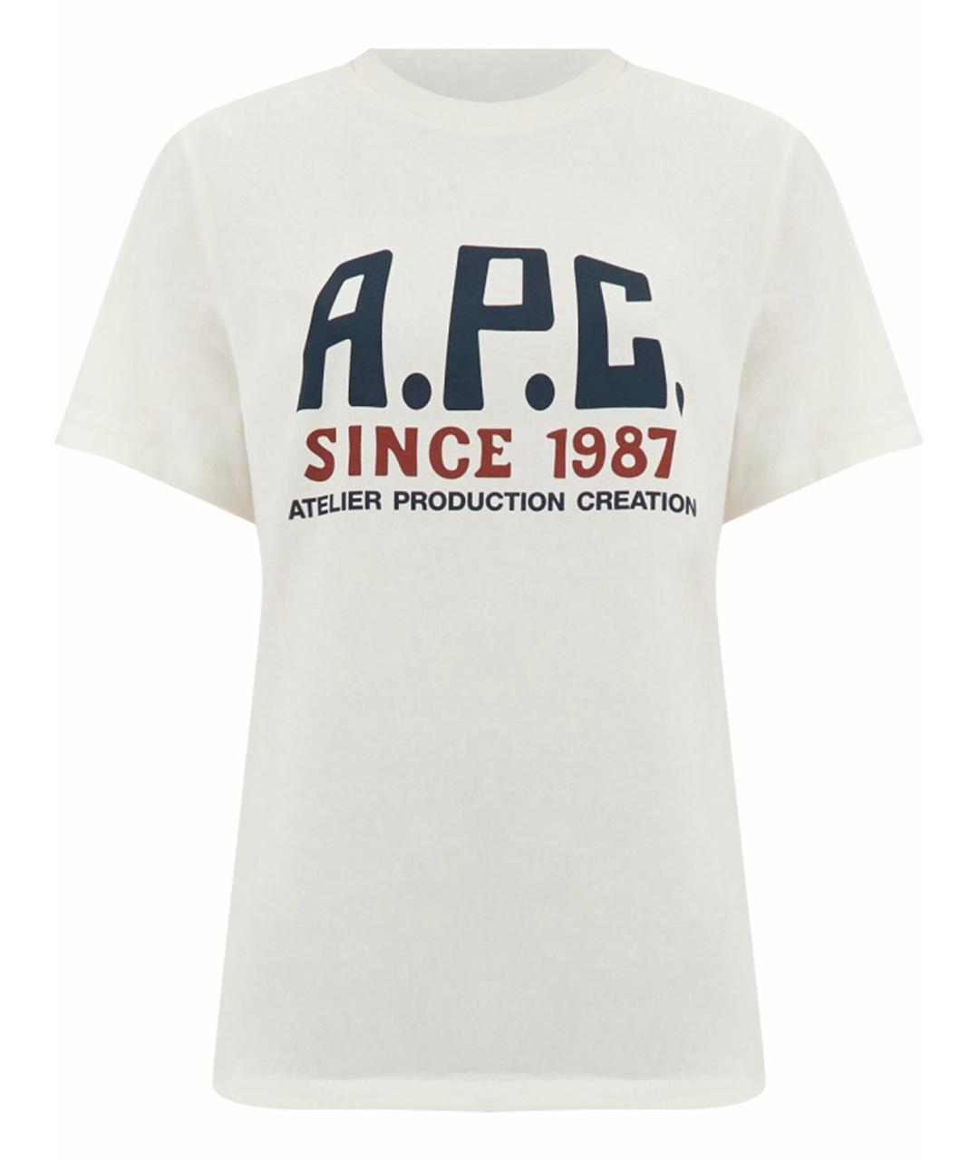 A.P.C. Белая хлопковая футболка, фото 1