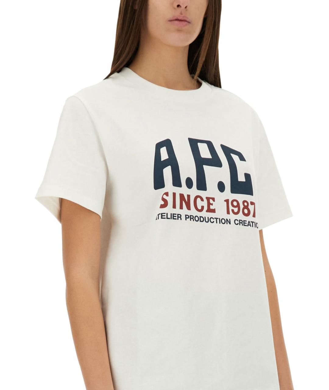 A.P.C. Белая хлопковая футболка, фото 4