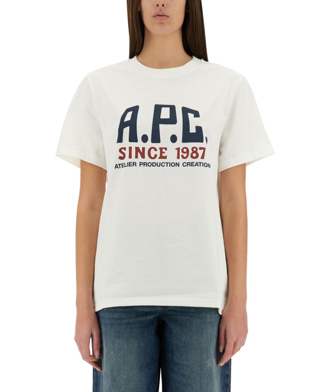 A.P.C. Белая хлопковая футболка, фото 5