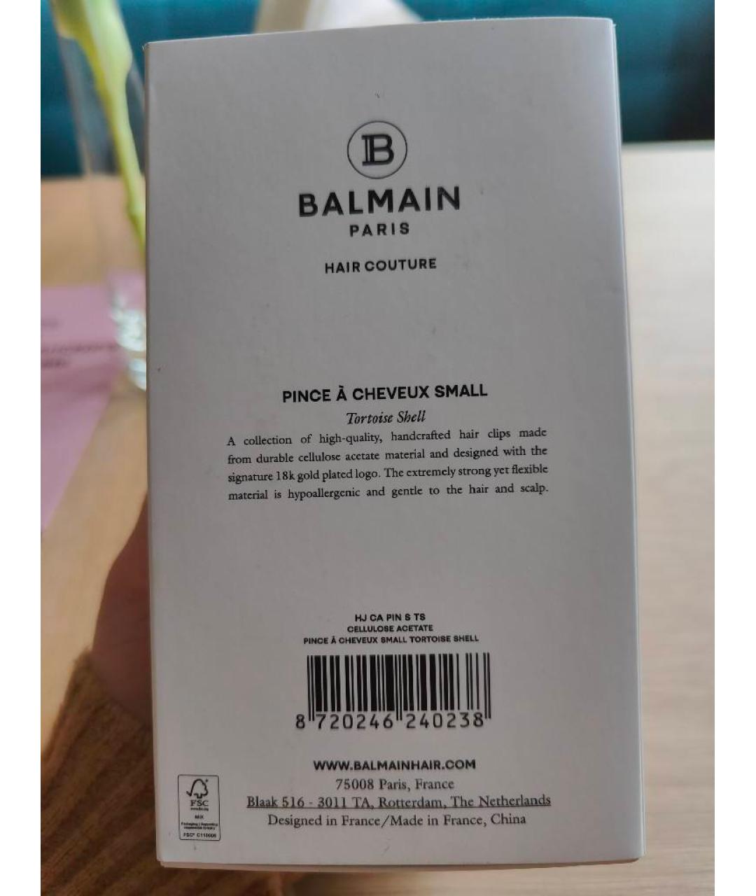 BALMAIN Коричневая заколка, фото 6