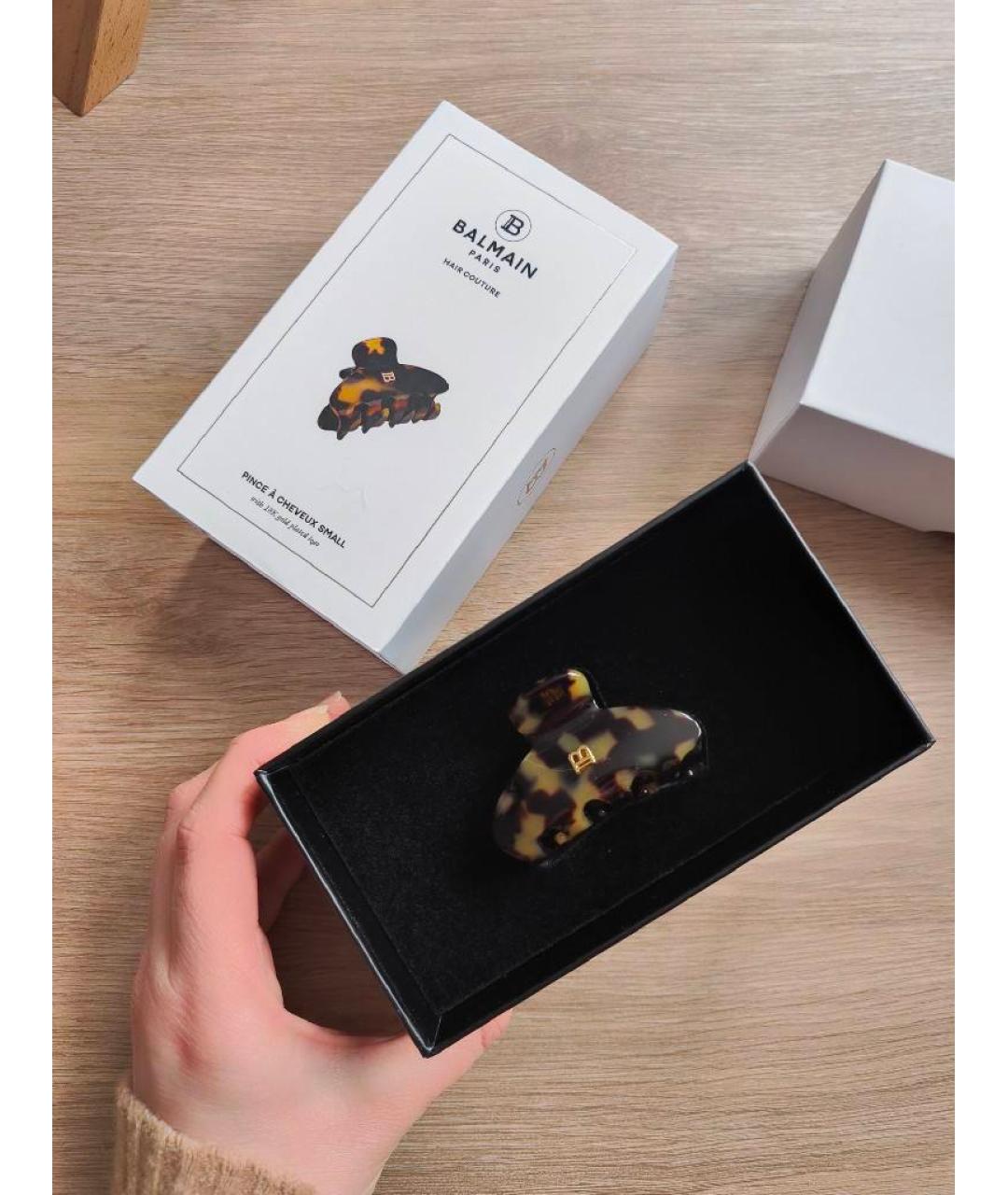 BALMAIN Коричневая заколка, фото 5