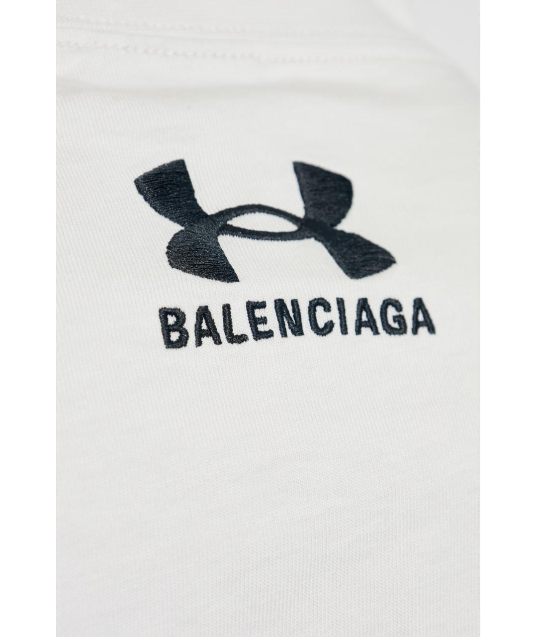 BALENCIAGA Белая хлопковая футболка, фото 2