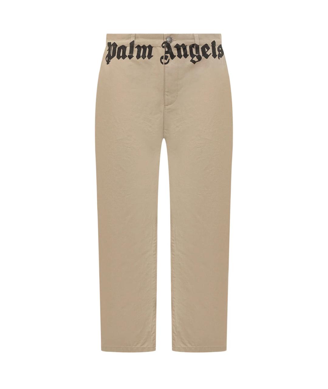 PALM ANGELS Бежевые хлопковые брюки чинос, фото 1