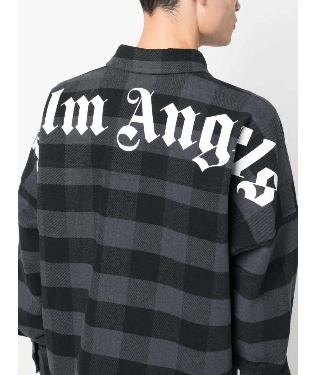 PALM ANGELS Черная хлопковая кэжуал рубашка, фото 7