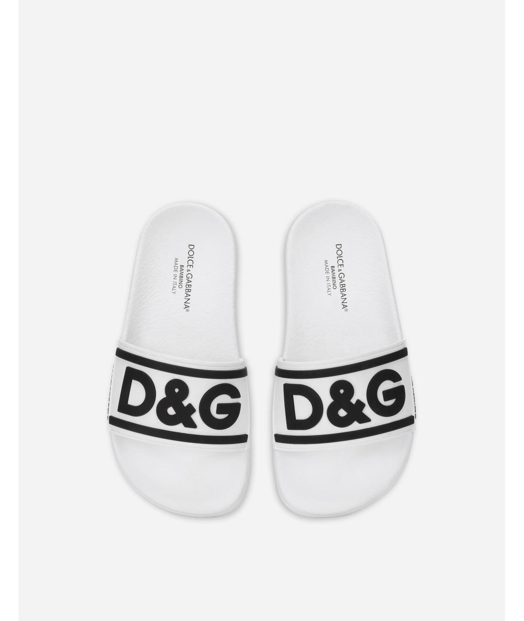 DOLCE&GABBANA Белые резиновые сандалии и шлепанцы, фото 4