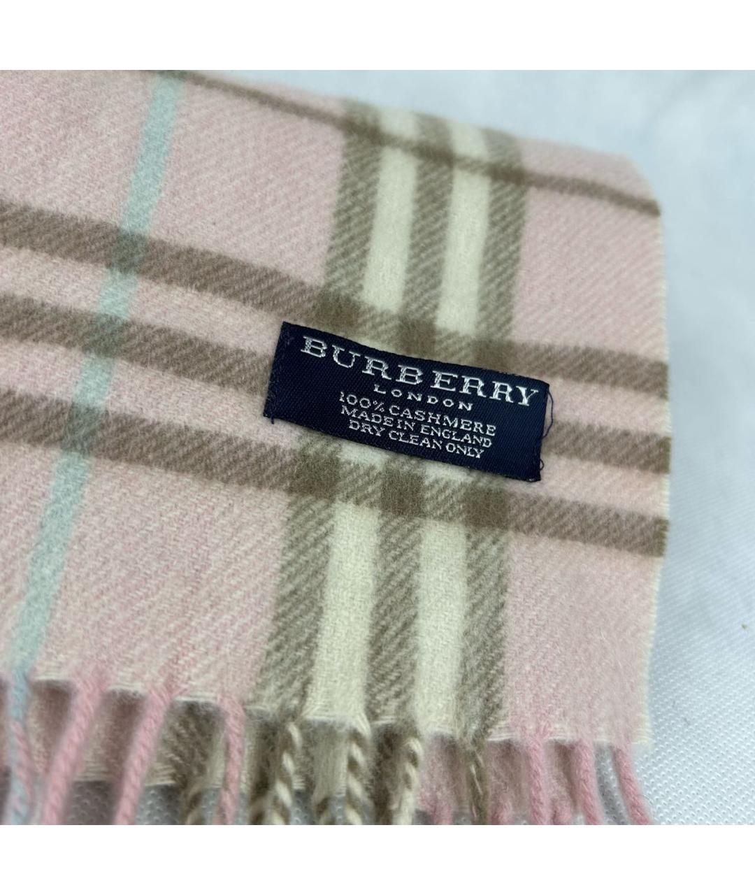 BURBERRY Розовый кашемировый шарф, фото 2