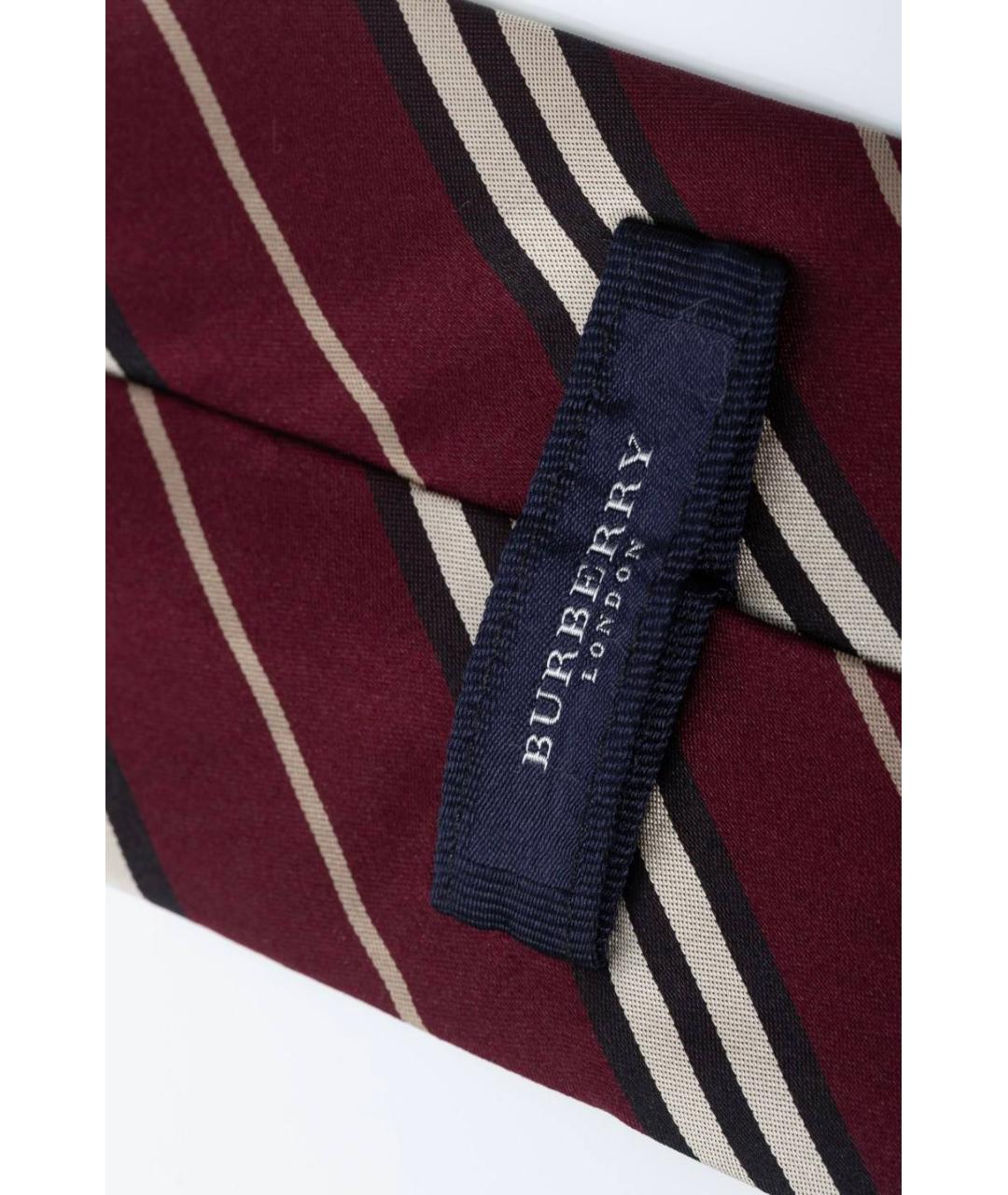 BURBERRY Бордовый шелковый галстук, фото 3