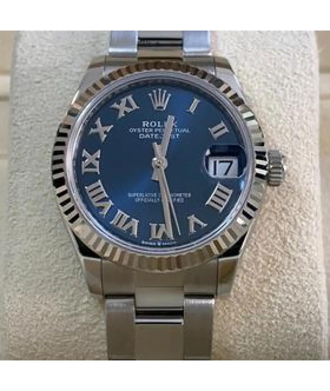 ROLEX Синие часы из белого золота, фото 2
