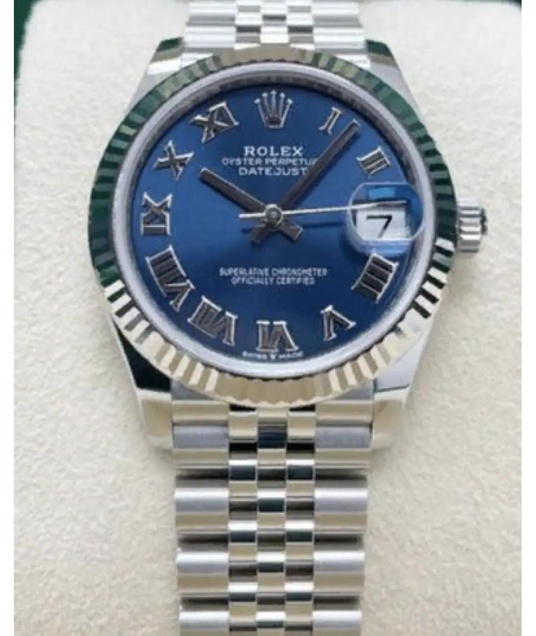 ROLEX Синие часы из белого золота, фото 2