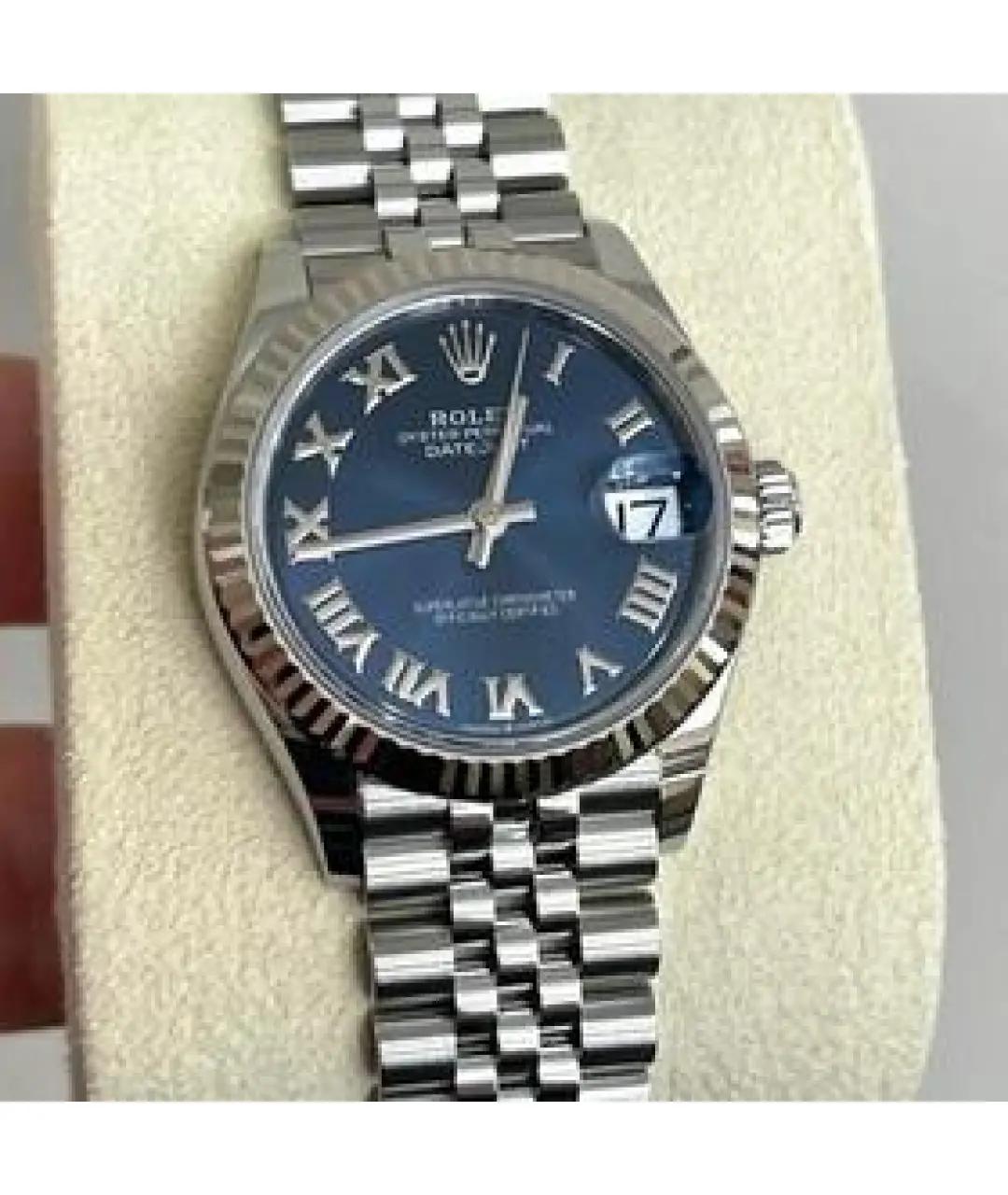 ROLEX Синие часы из белого золота, фото 3