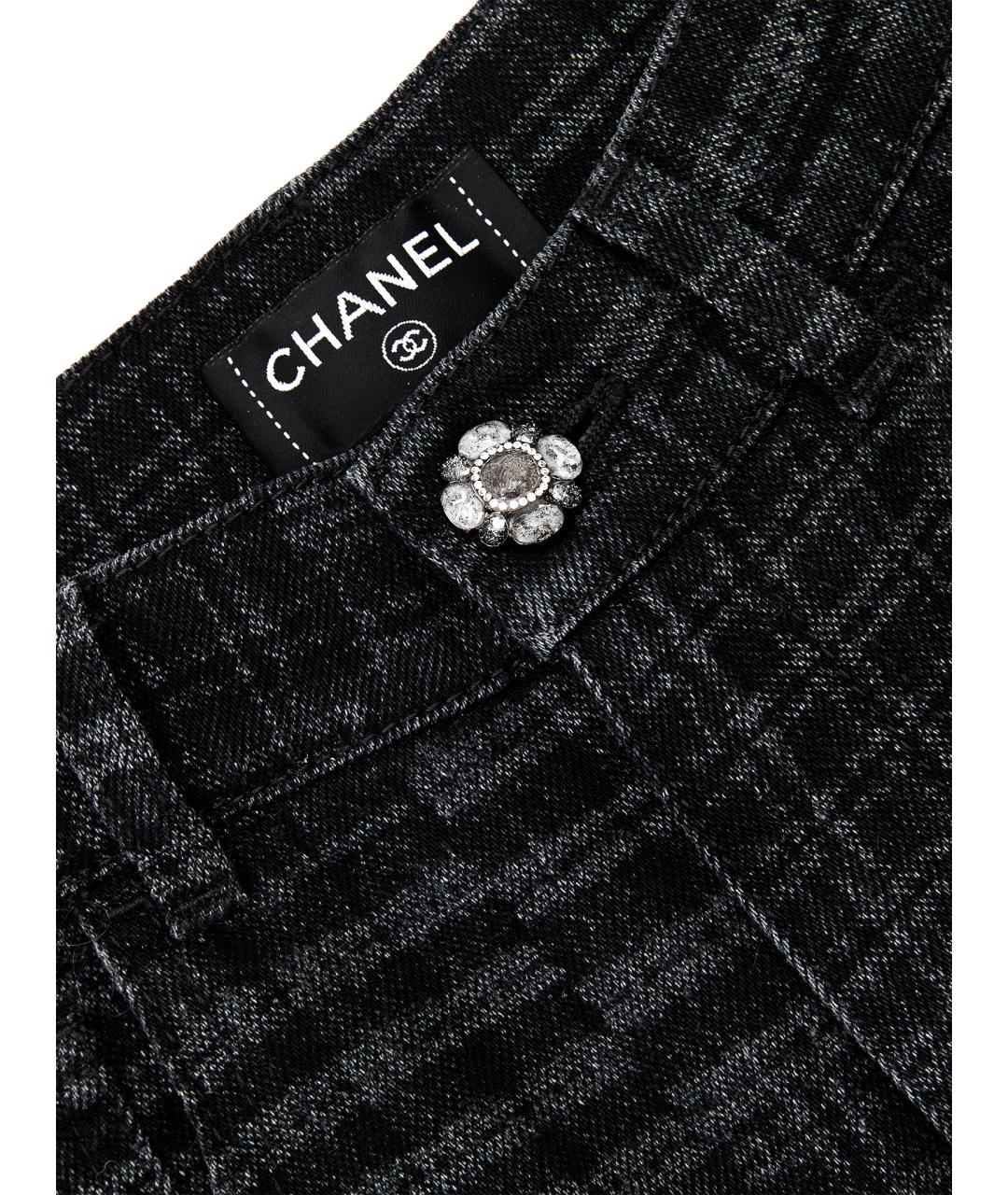 CHANEL Черные хлопковые прямые джинсы, фото 6