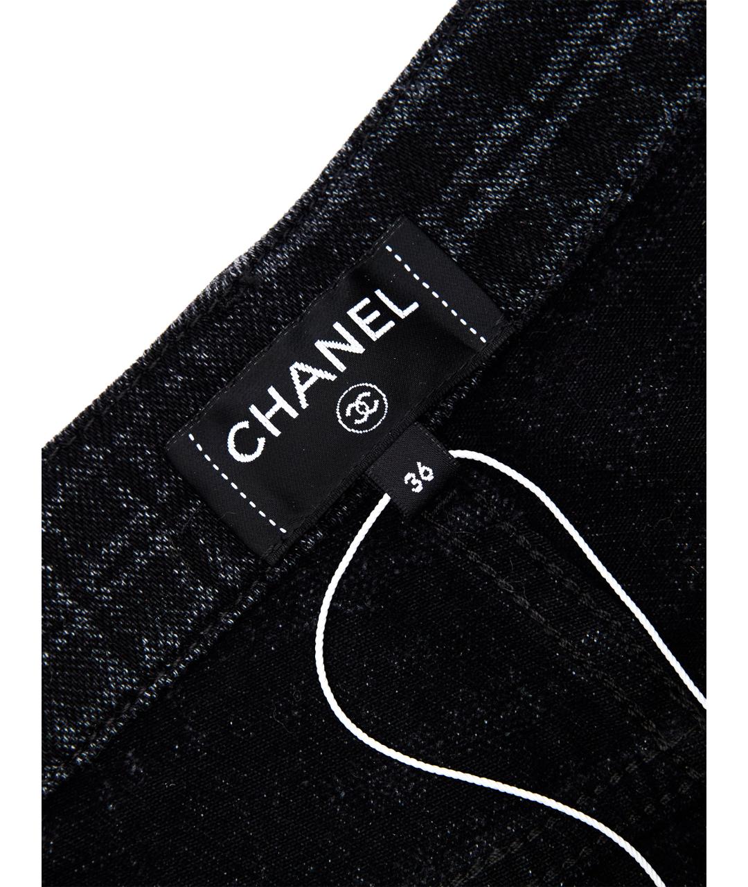 CHANEL Черные хлопковые прямые джинсы, фото 7