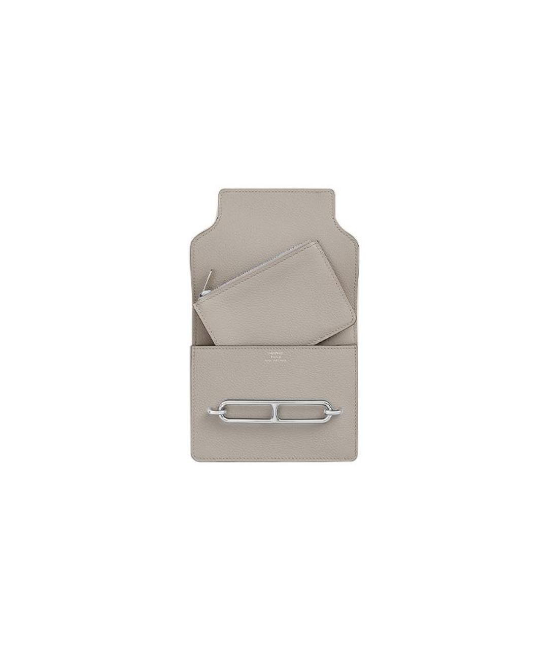 HERMES Серый кожаный кошелек, фото 3