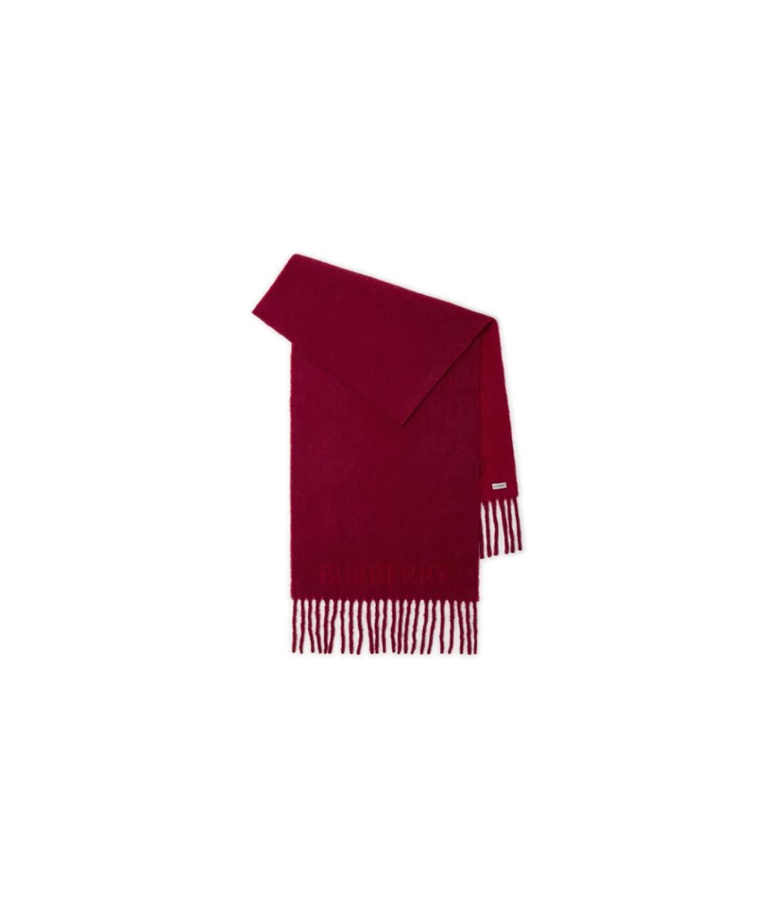 BURBERRY Красный кашемировый шарф, фото 1