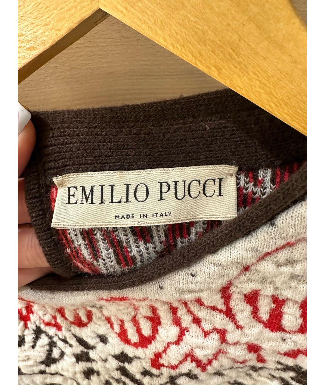 EMILIO PUCCI Белое шерстяное повседневное платье, фото 3