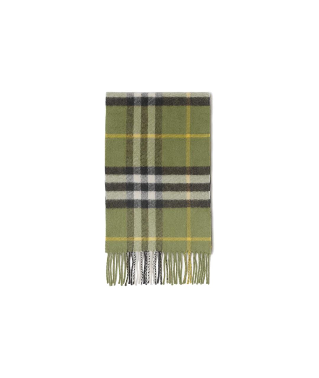 BURBERRY Зеленый кашемировый шарф, фото 2