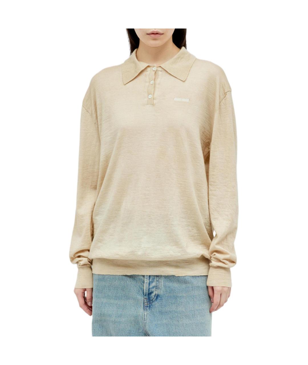 MIU MIU Бежевый джемпер / свитер, фото 2