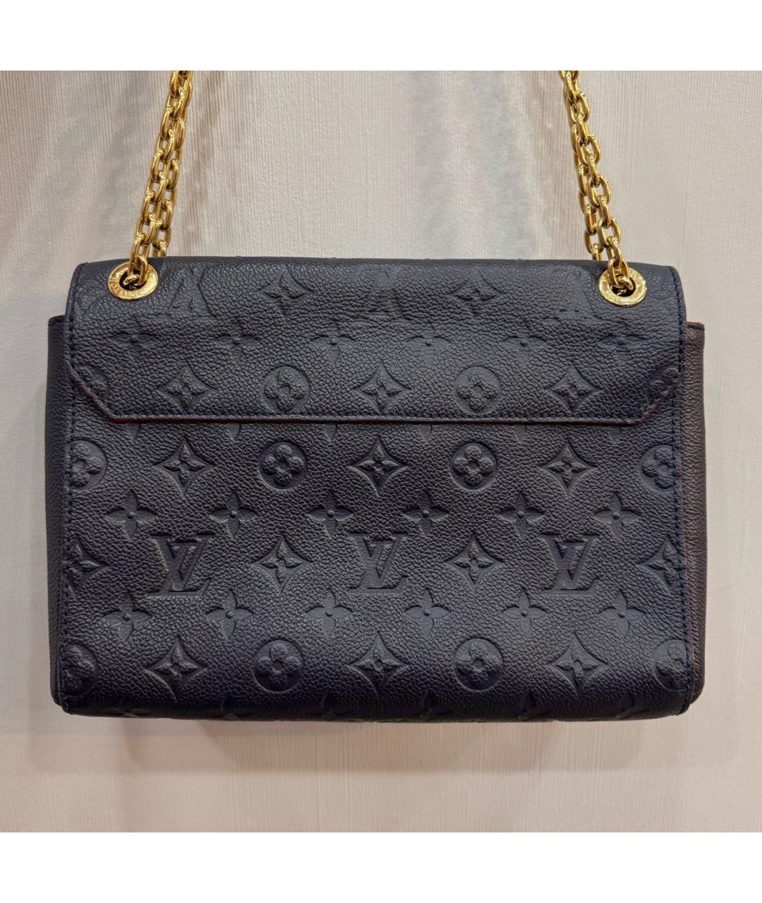 LOUIS VUITTON Темно-синяя кожаная сумка через плечо, фото 3