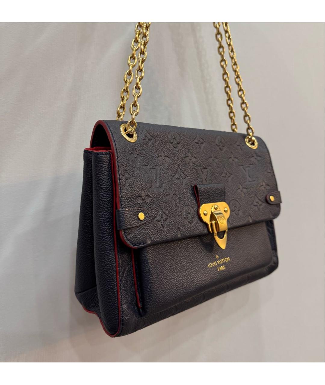 LOUIS VUITTON Темно-синяя кожаная сумка через плечо, фото 2