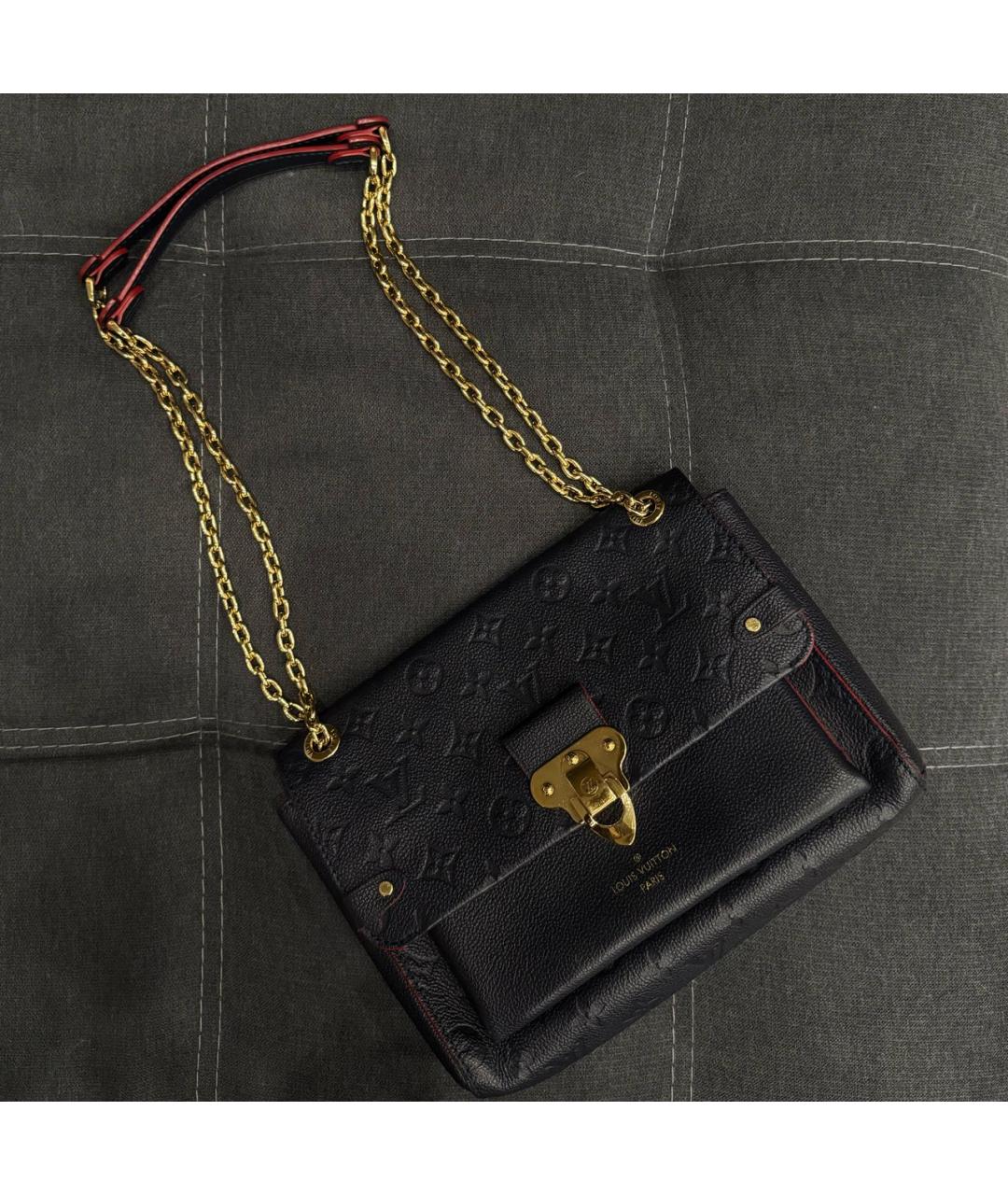 LOUIS VUITTON Темно-синяя кожаная сумка через плечо, фото 6