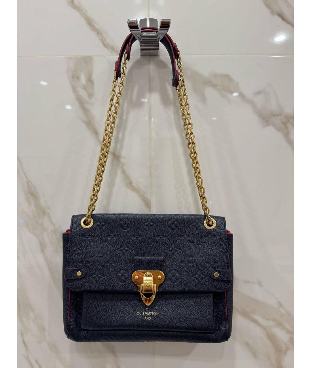 LOUIS VUITTON Темно-синяя кожаная сумка через плечо, фото 8